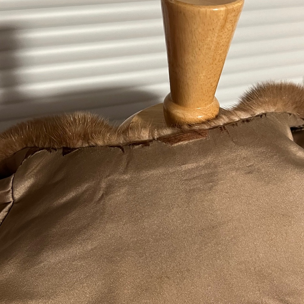 FLASH FALL SALE Mink Fur stole in light brown Autumn haze - Picture 7 of 8